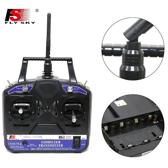 FLYSKY FS-CT6B 2.4G 6CH Radio R6B Set AFHDS 2A USB Data Cable for RC Model Helicopter Racing Plastic